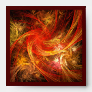 Firestorm Modern Abstract Art Red Gold Energy Envelope