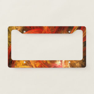 Firestorm Modern Abstract Art Red Gold Energy License Plate Frame