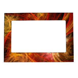 Firestorm Modern Abstract Art Red Gold Energy Magnetic Photo Frame