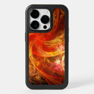 Firestorm Modern Abstract Art Red Gold Energy OtterBox iPhone 14 Pro Case