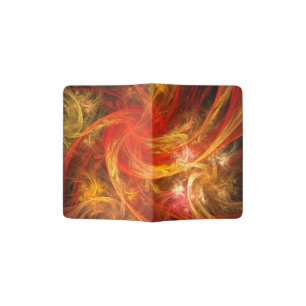 Firestorm Modern Abstract Art Red Gold Energy Passport Holder