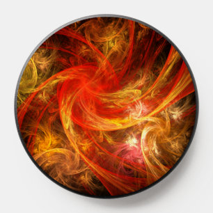 Firestorm Modern Abstract Art Red Gold Energy PopSocket