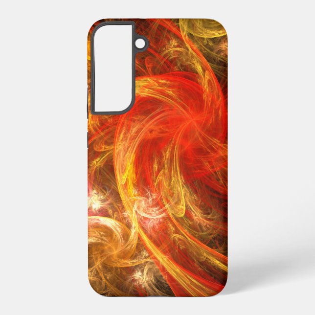 Firestorm Modern Abstract Art Red Gold Energy Samsung Galaxy Case (Back)