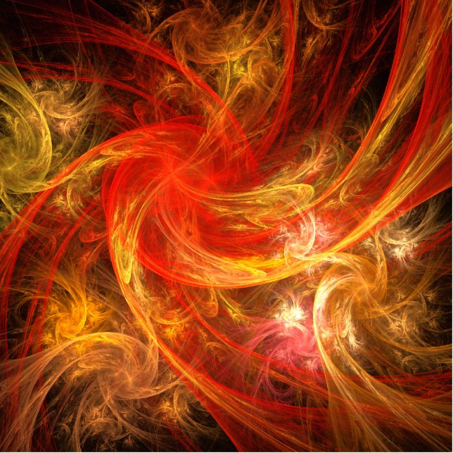 Firestorm Modern Abstract Art Red Gold Energy Statuette (Front)