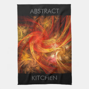 Firestorm Modern Abstract Art Red Gold Energy Towel