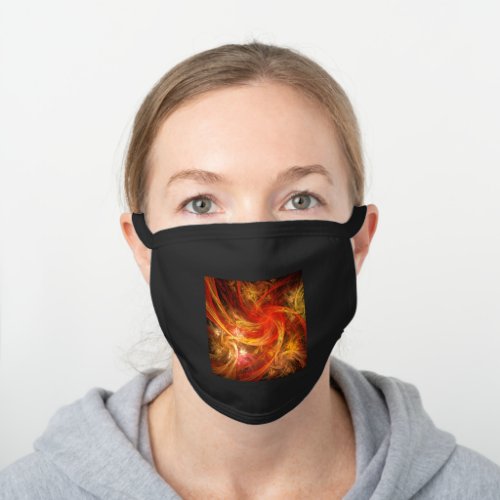 Firestorm Nova Abstract Art Black Cotton Face Mask