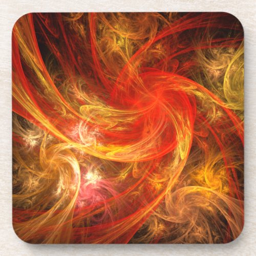 Firestorm Nova Abstract Art Cork Coaster