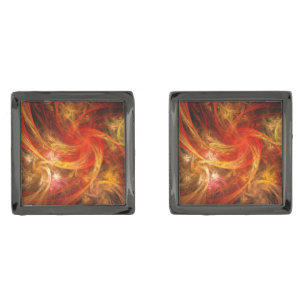 Firestorm Nova Abstract Art Cufflinks