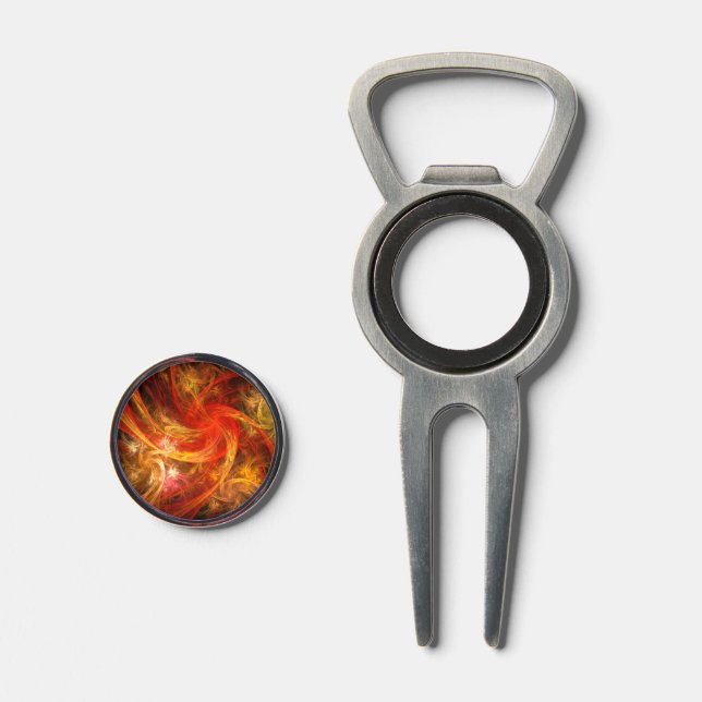 Firestorm Nova Abstract Art Divot Tool (Front (Open))