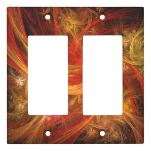 Firestorm Nova Abstract Art Double Rocker Light Switch Cover