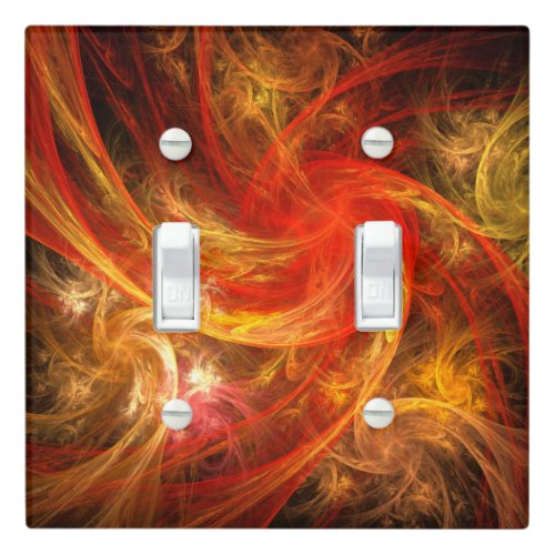 Firestorm Nova Abstract Art Double Toggle Light Switch Cover