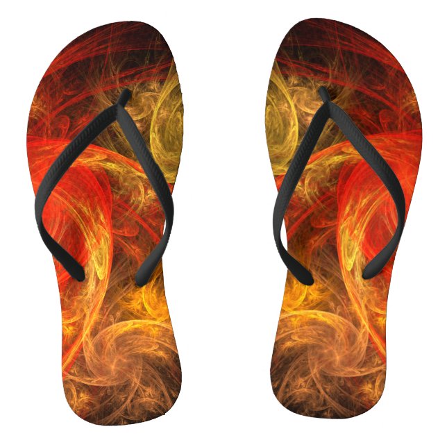 Firestorm Nova Abstract Art Flip Flops (Footbed)
