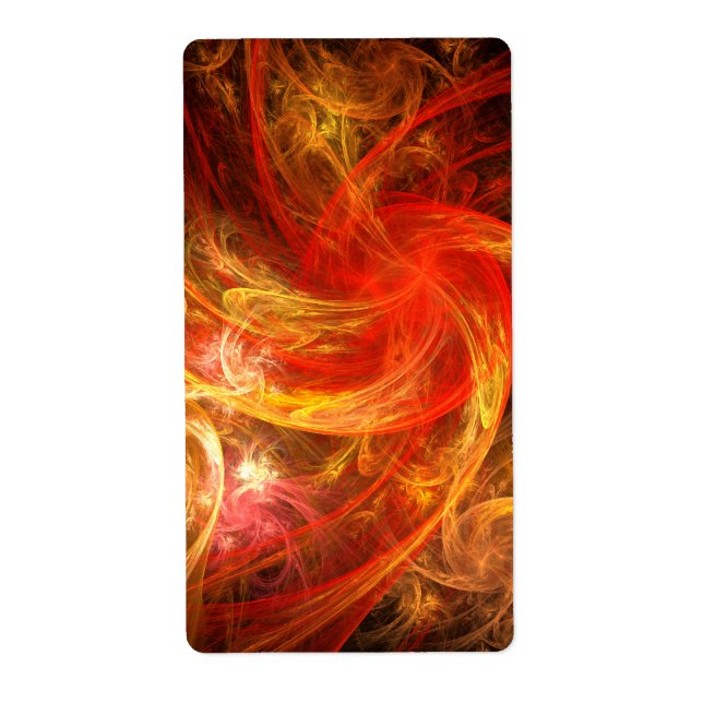 Firestorm Nova Abstract Art Fractal Label (Front)