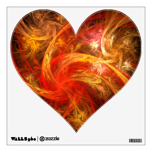 Firestorm Nova Abstract Art Heart Wall Sticker (Front)