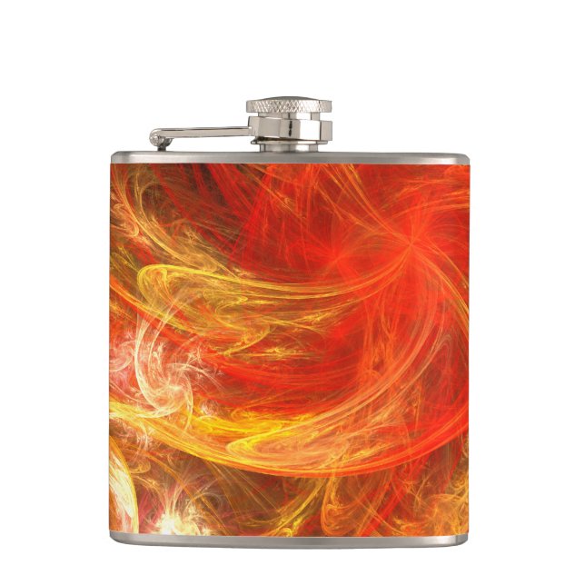 Firestorm Nova Abstract Art Hip Flask (Front)