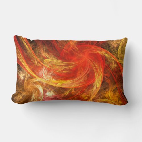 Firestorm Nova Abstract Art Lumbar Pillow