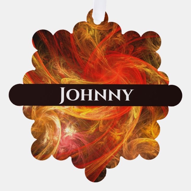 Firestorm Nova Abstract Art Ornament Card (Front)