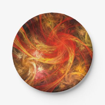 Firestorm Nova Abstract Art Paper Plates by OniArts at Zazzle