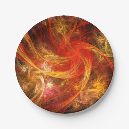 Firestorm Nova Abstract Art Paper Plates