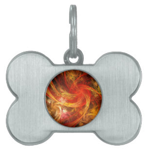 Firestorm Nova Abstract Art Pet Name Tag