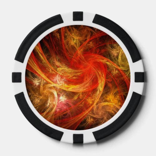 Firestorm Nova Abstract Art Poker Chips