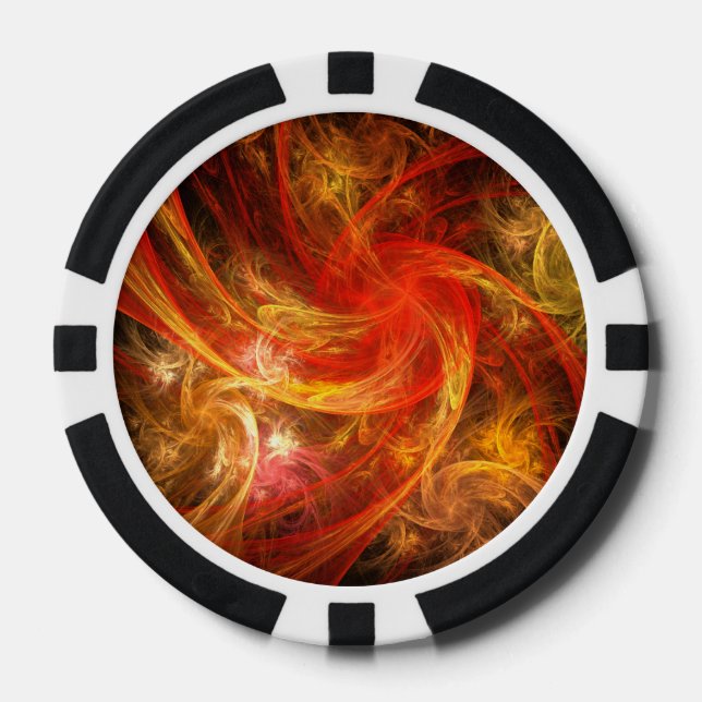 Firestorm Nova Abstract Art Poker Chips (Front)