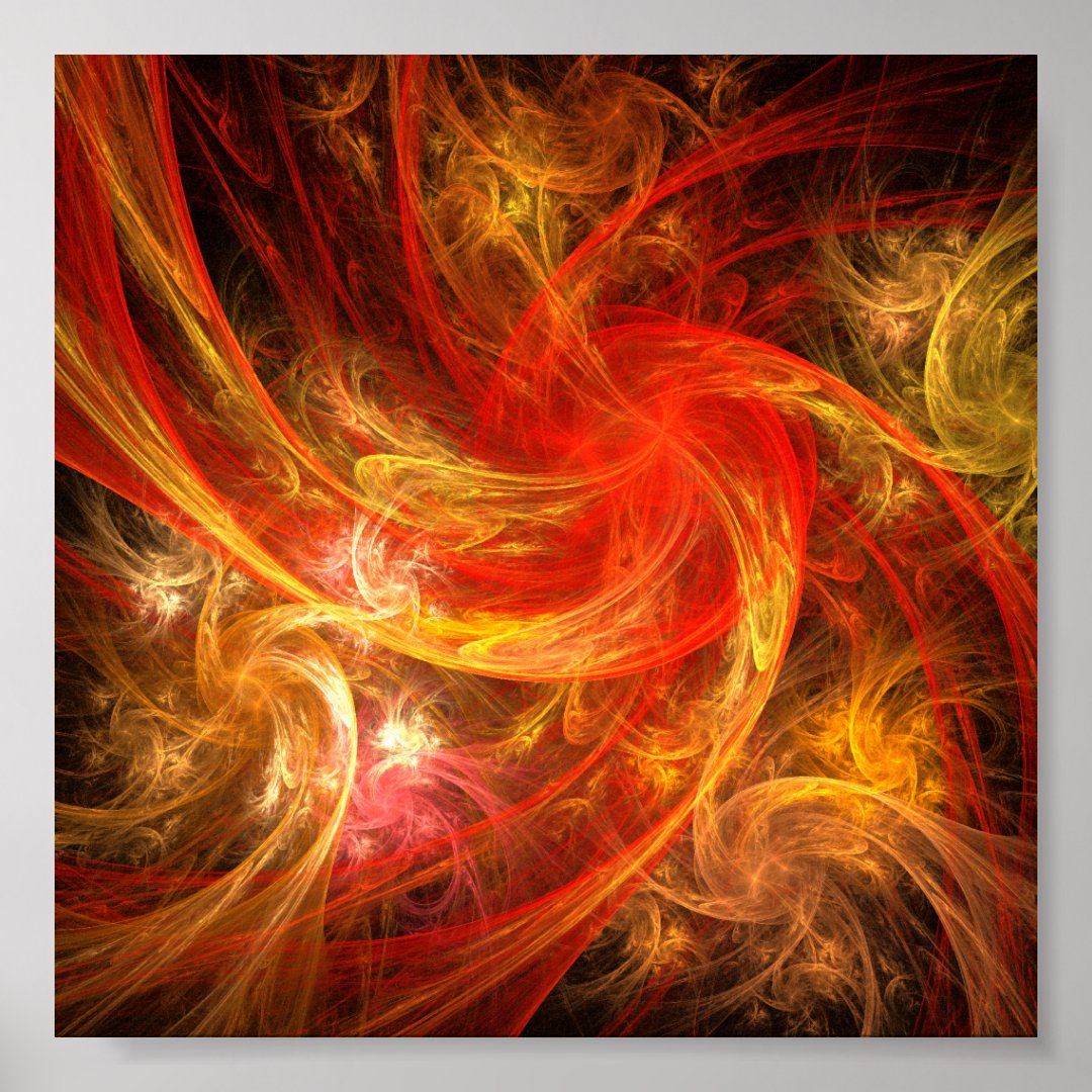 Firestorm Nova Abstract Art Poster | Zazzle