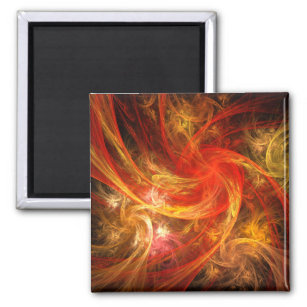 Firestorm Nova Abstract Art Square Magnet