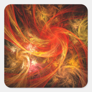 Firestorm Nova Abstract Art Square Sticker