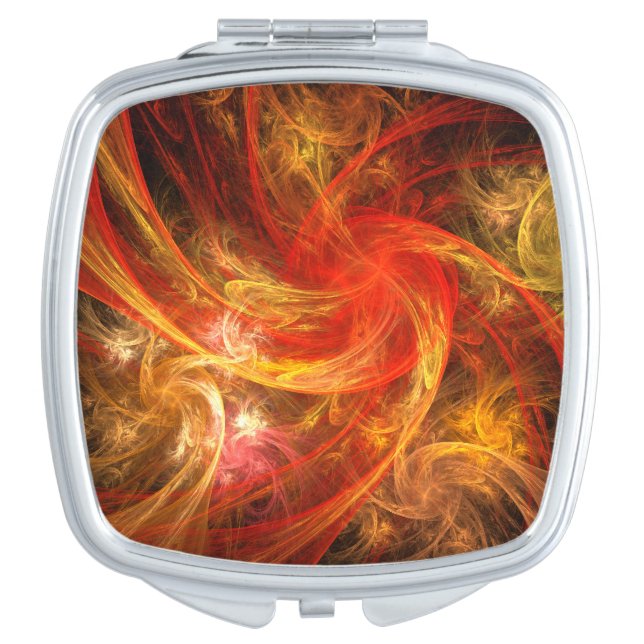 Firestorm Nova Abstract Art Square Vanity Mirror (Front)