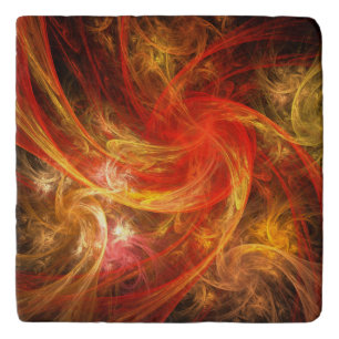 Firestorm Nova Abstract Art Stone Trivet