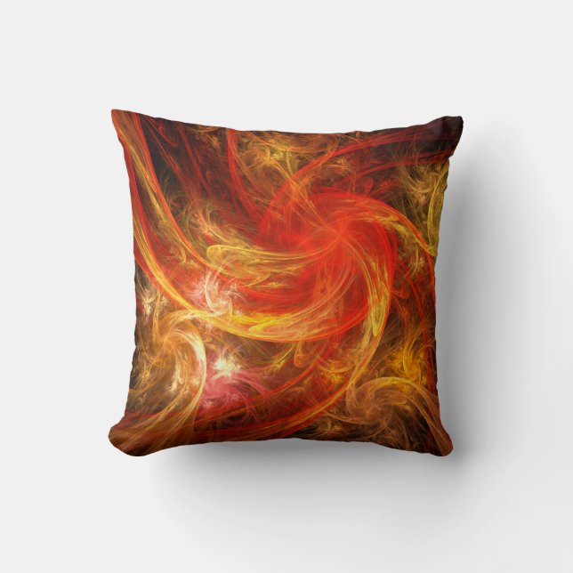 Firestorm Nova Abstract Art Throw Pillow (Front)