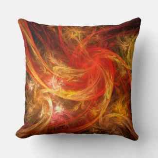 Firestorm Nova Abstract Art Throw Pillow