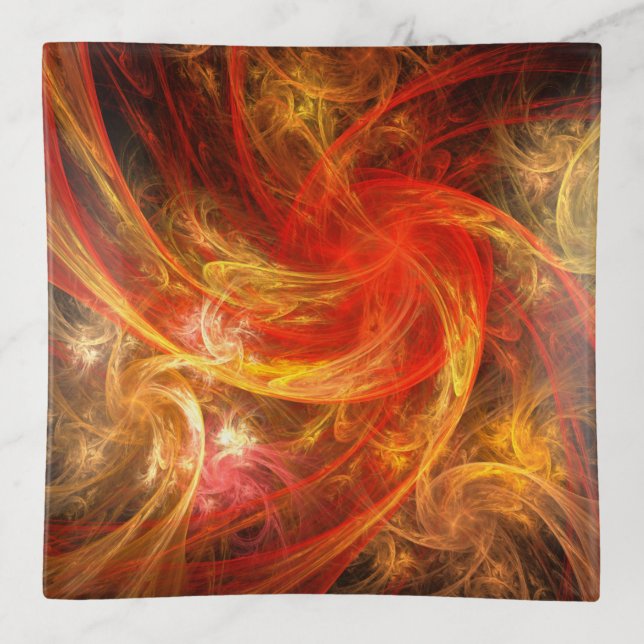 Firestorm Nova Abstract Art Trinket Tray (Front)