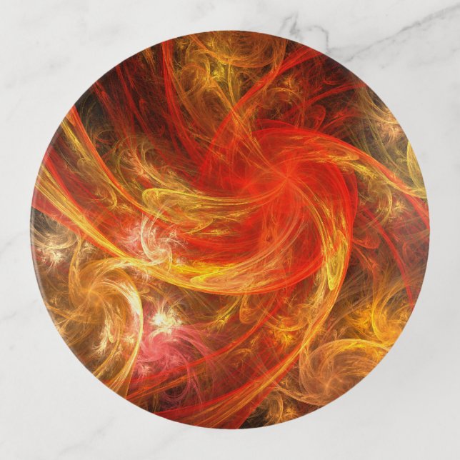 Firestorm Nova Abstract Art Trinket Tray (Front)