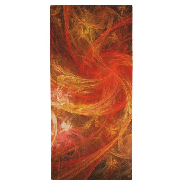 Firestorm Nova Abstract Art Wood Flash Drive (Front Vertical)