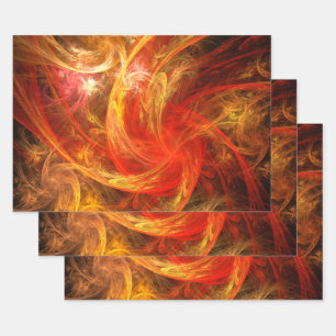 Firestorm Nova Abstract Art Wrapping Paper Sheets