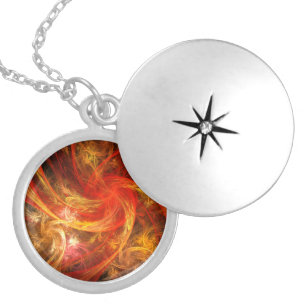 Firestorm Nova Abstract Silver Locket