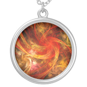 Firestorm Nova Abstract Silver Necklace