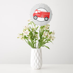 Firetruck and Chevron Party Decorative Balloon