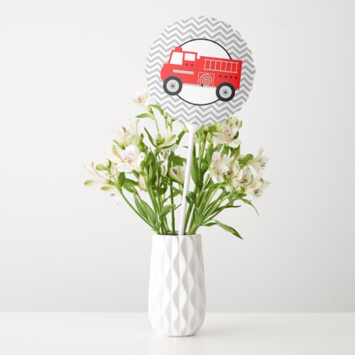 Firetruck and Chevron Party Decorative Balloon