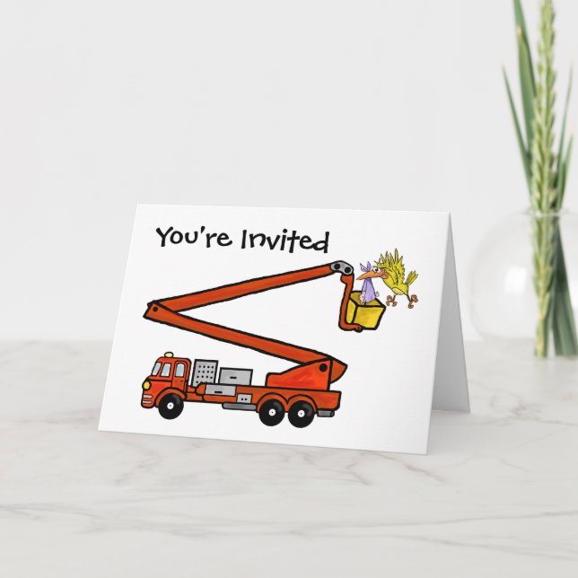 Firetruck Baby Shower Invitations   Customize It! (Front)