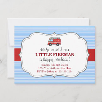Firetruck Birthday Invitation