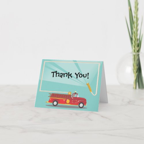 Firetruck Birthday Party Thank you Notes