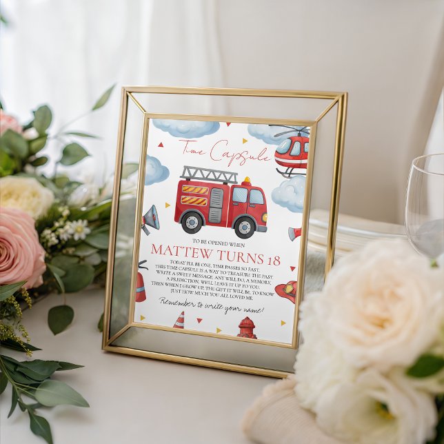 Firetruck Birthday Time Capsule Sign (Creator Uploaded)