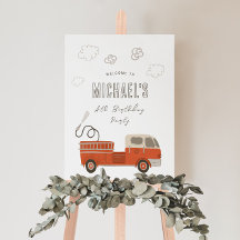 Firetruck Birthday Welcome Sign (Foam Board)