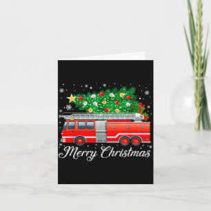 Firetruck Christmas Tree Funny Xmas Pajamas Firefi Card