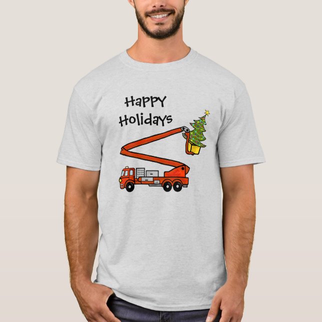 Firetruck & Christmas Tree Tshirt (Front)
