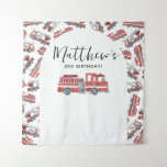 Firetruck Fire Engine Birthday Party Backdrop at Zazzle