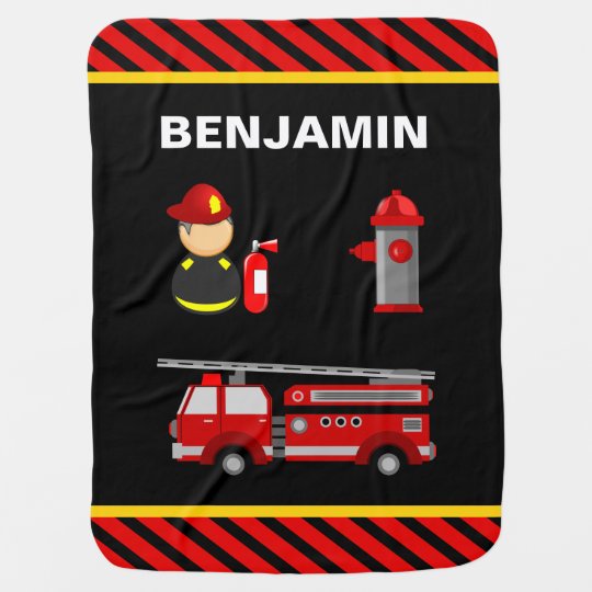 Firetruck Firefighter Baby Blanket Zazzle Firetruck Firefighter Baby Blanket